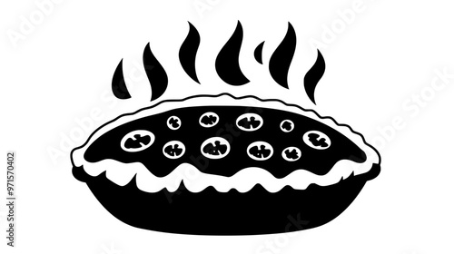 Mixture enclosed in a dough shell, providing an interior taste experience, vector illustration art