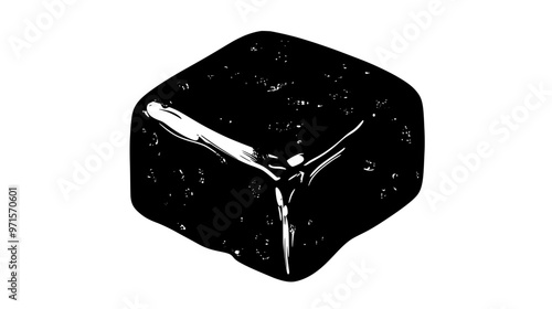 Piece of fruit-based candy with visible fruit inclusions and dense, firm texture, vector illustration art