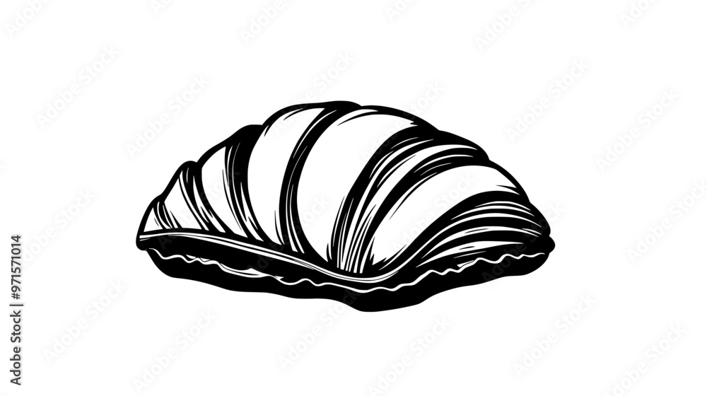 Puff pastry on plain surface with intricate, delicate layers, vector illustration art Puff pastry on plain surface with intricate, delicate layers, vector illustration art