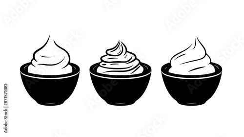 Rich, buttery mixture used as a topping or filling, achieved by whipping butter and sugar, vector illustration art