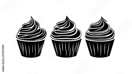 Rich, creamy frosting made from whipped butter and sugar, used to adorn cakes and cupcakes, vector illustration art