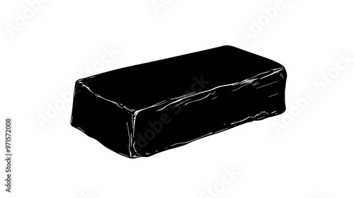 Single fudge piece on a white background, surface texture visible, vector illustration art