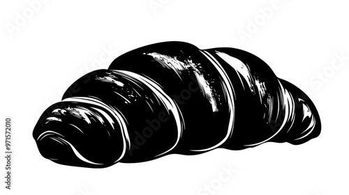 Single pastry with a twisted shape, partially unwrapped on a polished surface, vector illustration art