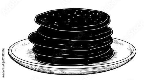 A stack of sugar-free cookies placed on a dish on a wooden kitchen table with no additional items, vector illustration art