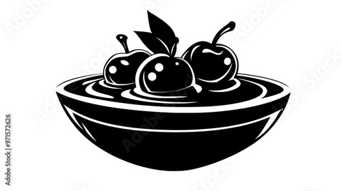 Sweetened fruit puree, reduced to a thick consistency, typically used in pastries, vector illustration art