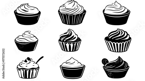 Sweet, buttery mixture used as a filling or topping in various baked treats, vector illustration art