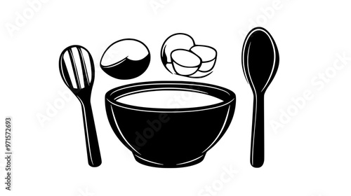Thickened, cooked mixture of milk and eggs, used as a filling or dessert base, vector illustration art