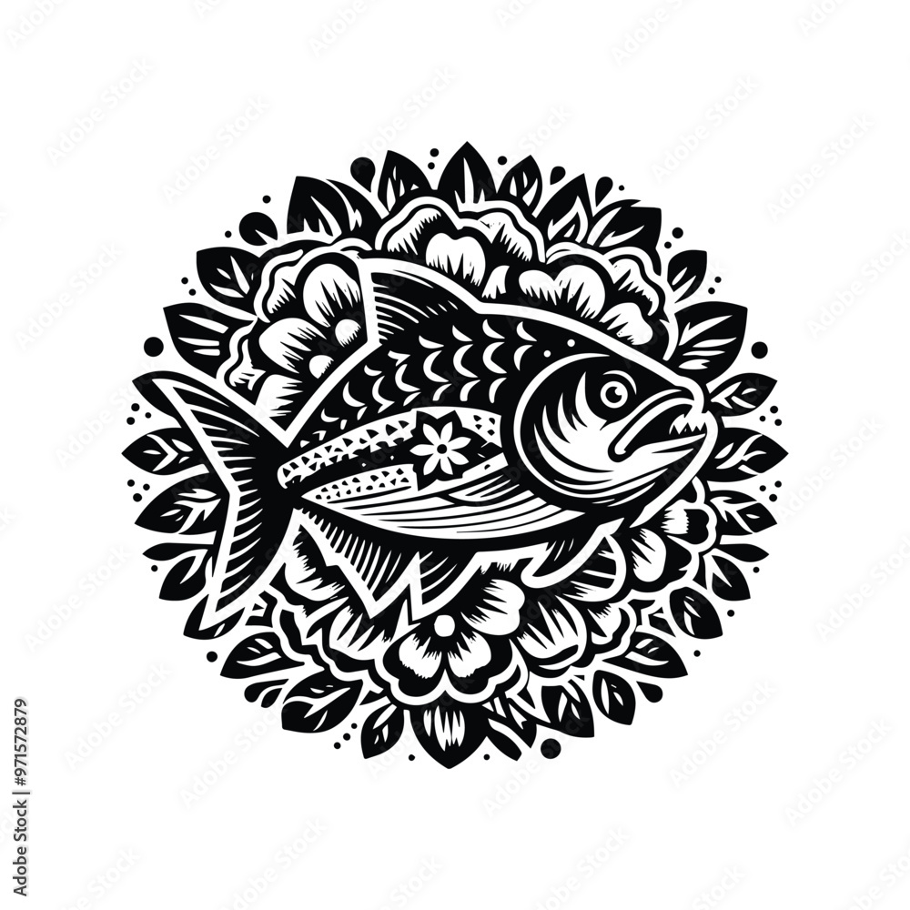 piranha fish in folk art piranha fish in folk art