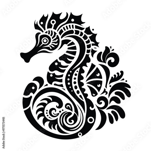 Seahorse in folk art