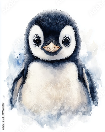 a wathercolor penguin photo