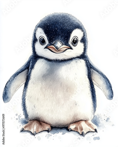 a wathercolor penguin photo