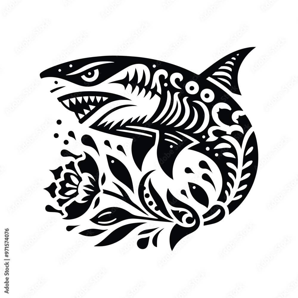 Shark fish in folk art Shark fish in folk art
