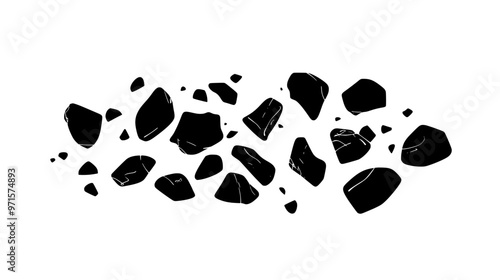 Broken nut pieces used to provide crunch in cookies, cakes, or as a dessert topping, vector illustration art