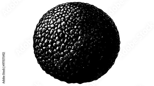 Close-up view of a coated truffle, showing outer layer texture, vector illustration art