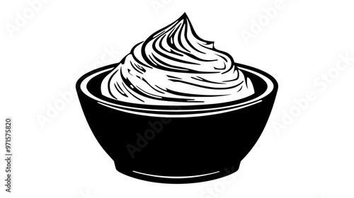 Creamy mixture encased in a pastry shell, used to add flavor and moisture, vector illustration art