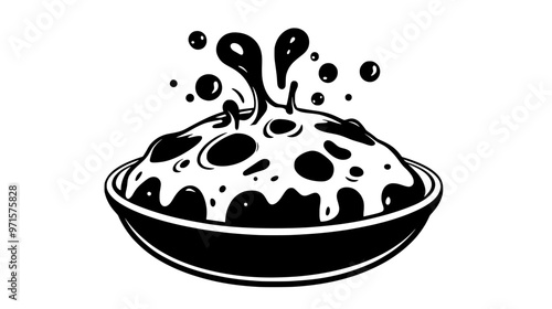 Creamy or chunky substance integrated into dough, adding richness and flavor, vector illustration art