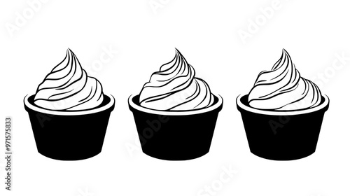 Creamy mixture encased in a pastry shell, used to add flavor and moisture, vector illustration art