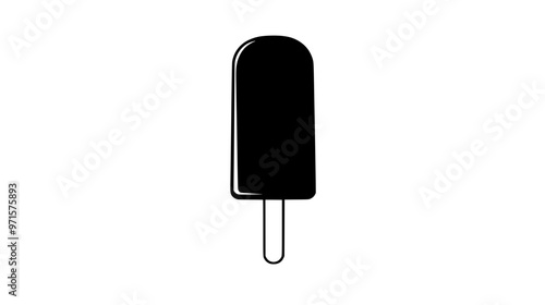 Creamy popsicle standing upright on a smooth surface, no additional items nearby, vector illustration art