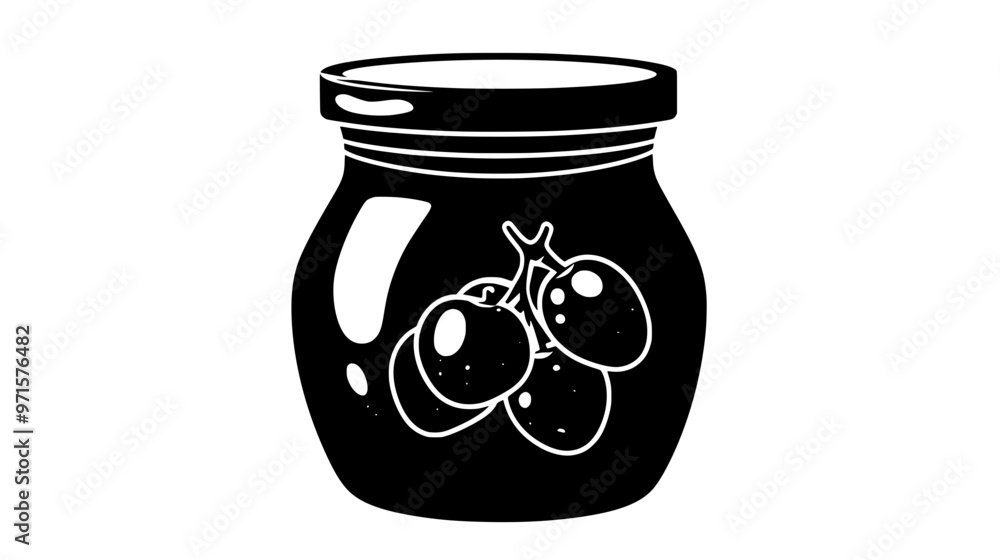 Fruit-based preserve, cooked and sweetened, used as a topping or filling in confections, vector illustration art Fruit-based preserve, cooked and sweetened, used as a topping or filling in confections, vector illustration art