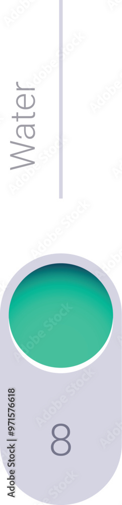 Neumorphic progress bar indicating daily water intake goal achievement Neumorphic progress bar indicating daily water intake goal achievement