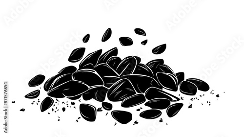 Ground nut fragments used to add a crisp element to various sweet and savory preparations, vector illustration art
