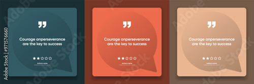 3D bubble testimonial banner, quote, infographic. Social media post template designs for quotes. Empty speech bubbles, quote bubbles and text box. Vector Illustration EPS10.