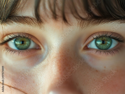 Person with green eyes