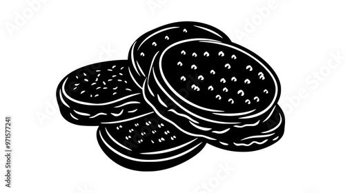 Minced cookies used as a flavorful base or garnish for sweet or baked goods, vector illustration art