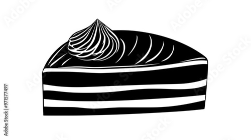 Classic confection piece with smooth, even surface and uniform, consistent texture throughout, vector illustration art