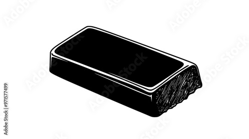 Piece of classic candy displaying even, textured surface and solid, compact interior, vector illustration art
