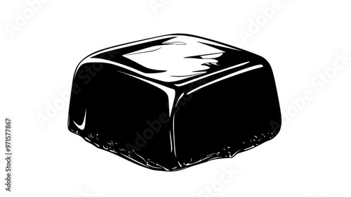 Portion of classic confection with smooth surface and cohesive, firm texture throughout, vector illustration art