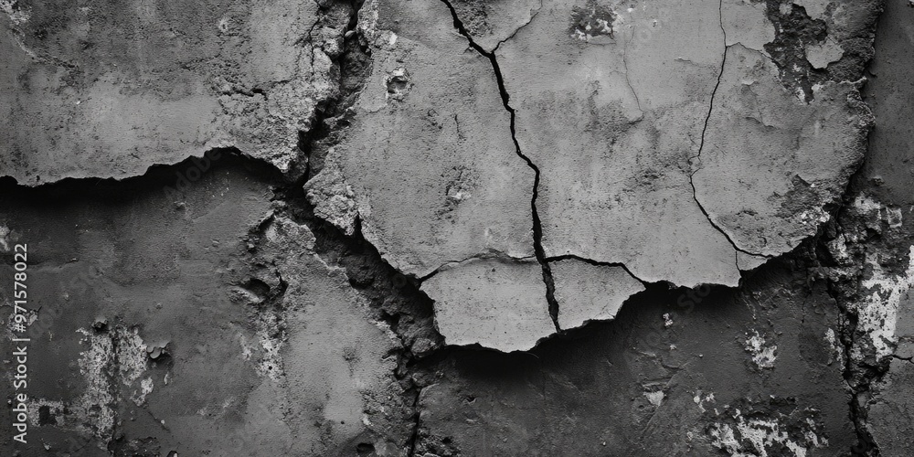 Cracked black and white wall Cracked black and white wall