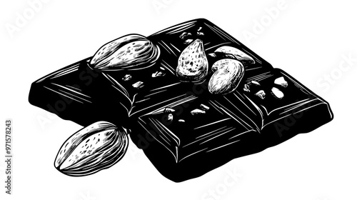 Section of nut-based sweet with uniform texture and high concentration of nuts, vector illustration art