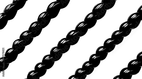 Licorice ropes displayed in parallel rows on a smooth, flat surface, vector illustration art