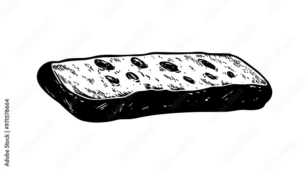 Single biscotti centered on a plain surface with no surrounding objects, vector illustration art Single biscotti centered on a plain surface with no surrounding objects, vector illustration art