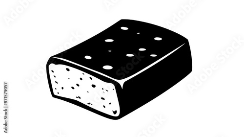 Slice of marzipan revealing firm, cohesive texture and uniform consistency throughout, vector illustration art