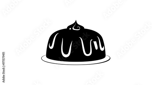 Sponge cake with a domed top on a clean surface, vector illustration art