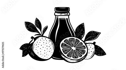 Syrupy blend of fruit and sweetener, used to add flavor to baked products, vector illustration art