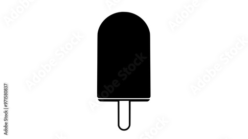 An artisanal popsicle placed horizontally on a smooth surface without any accompanying elements or decorations visible, vector illustration art