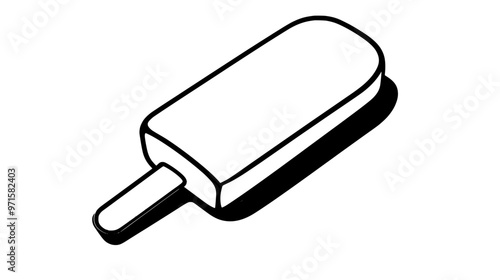 Creamy popsicle on a flat surface, no visible decorations or additional elements, vector illustration art