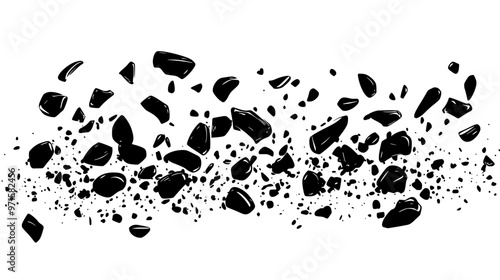 Crushed nuts mixed with cookie crumbs, providing a crunchy texture for toppings or crusts, vector illustration art