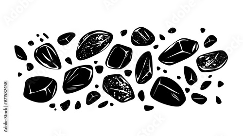Crushed nuts and fine crumbs combined for a flavorful, crunchy component in confections, vector illustration art