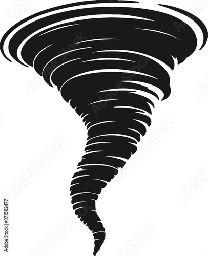 tornado silhouette design vector art illustration
