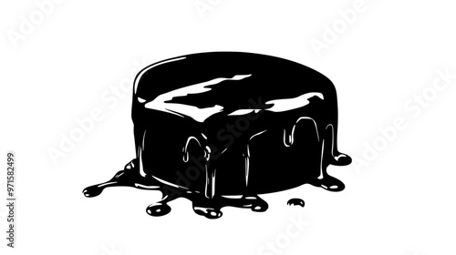 Dense, creamy chocolate ganache used as a filling or glaze, achieved by blending chocolate and cream, vector illustration art