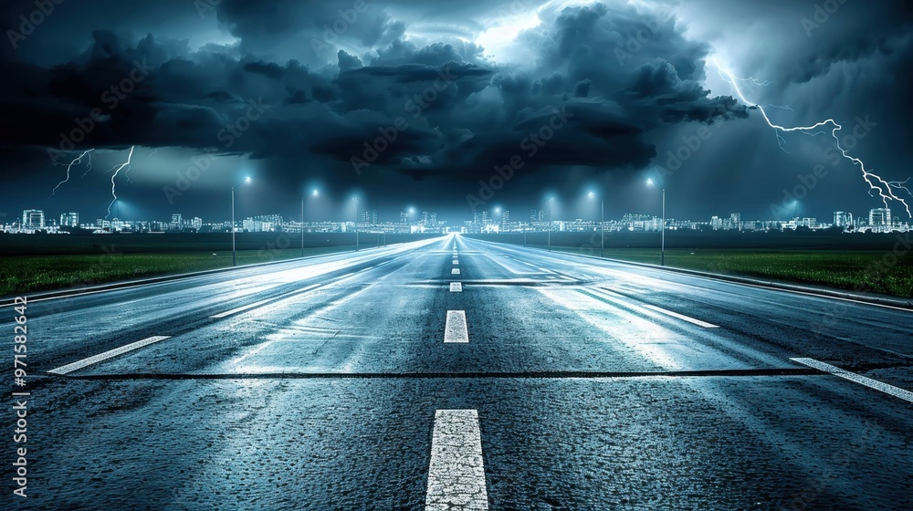 The abstract storm brings a beautiful light show. Dark clouds and rain add to the intense scene. The abstract storm brings a beautiful light show. Dark clouds and rain add to the intense scene.