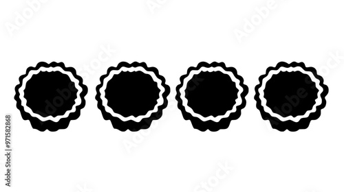 Four tarts arranged symmetrically, centered within the frame, no additional elements visible, vector illustration art