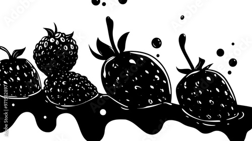 Gel-like substance created from simmered fruit and sweetener, used as a topping, vector illustration art