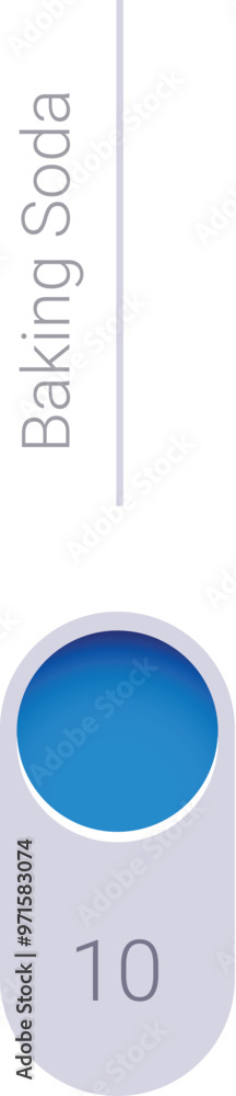 Baking soda level at number ten on measuring scale with copy space Baking soda level at number ten on measuring scale with copy space