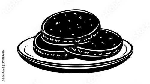 Minced cookies used as a flavorful base or garnish for sweet or baked goods, vector illustration art