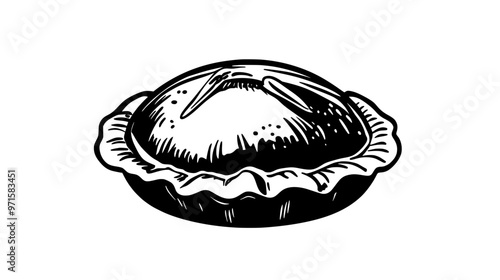 Mixture enclosed in a dough shell, providing an interior taste experience, vector illustration art